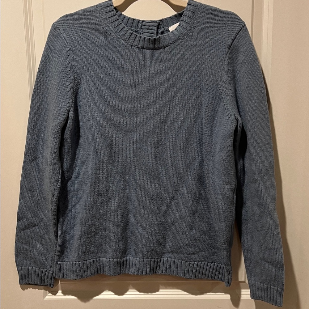J. Jill Slate Blue Crew Neck Sweater